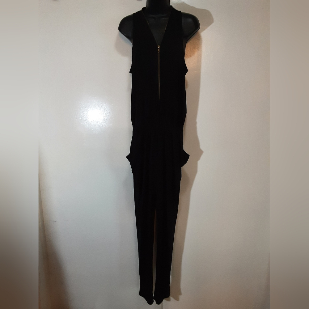 ANGL Black Sleeveless Jumpsuit
